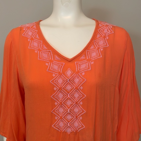 Lilly Pulitzer for Target Orange Camelia Gauze Tunic Top Swim Coverup Size L - Picture 2 of 9